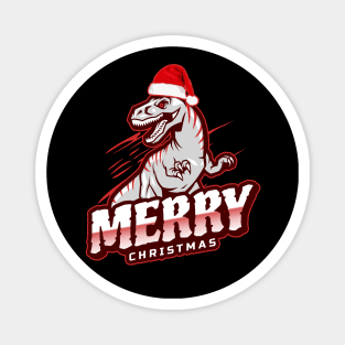 Christmas T-Rex Badass Dinosaur Design - Merry Xmas Magnet